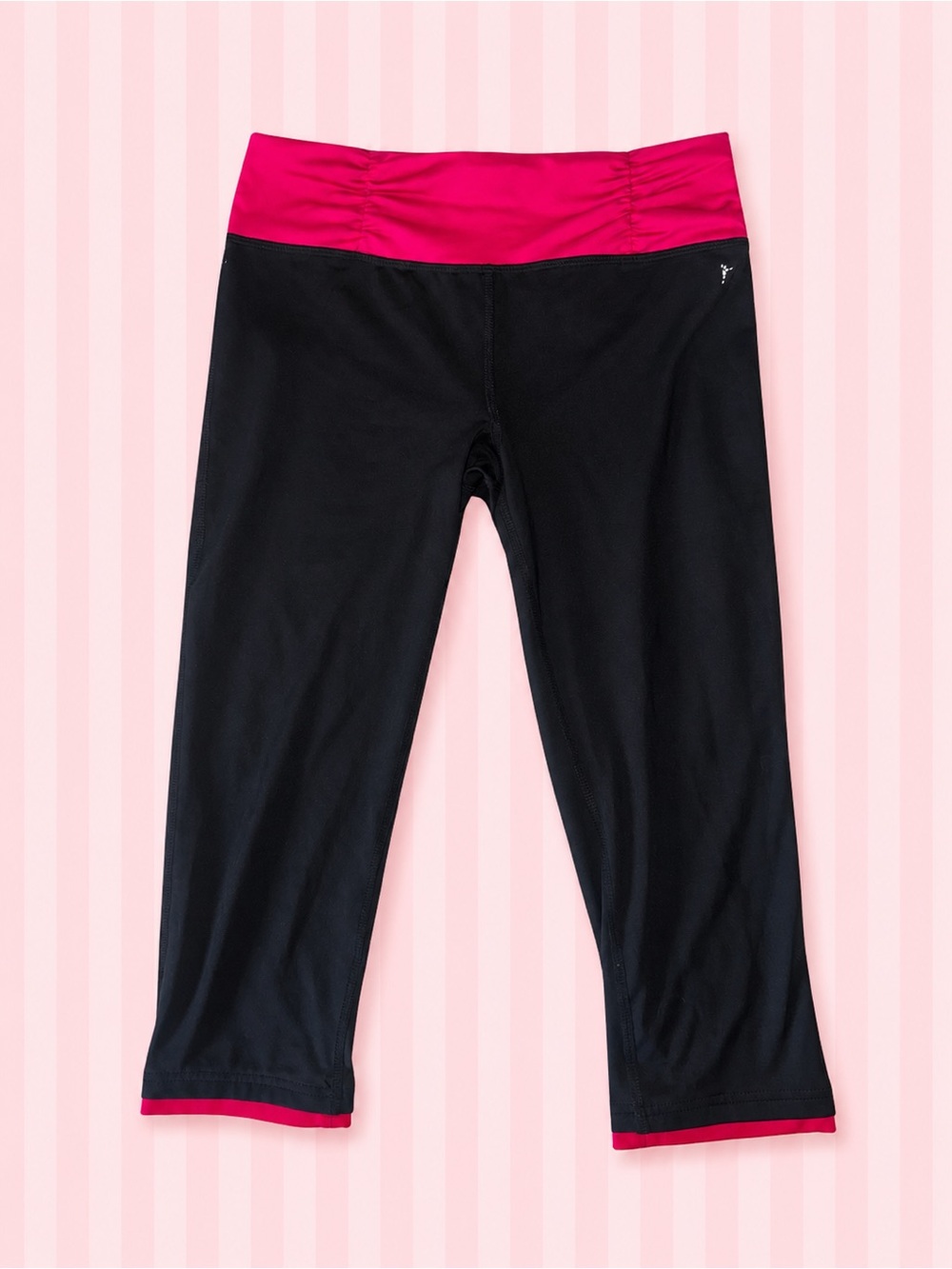 Danskin Now Black & Hot Pink Capri Leggings – Size S